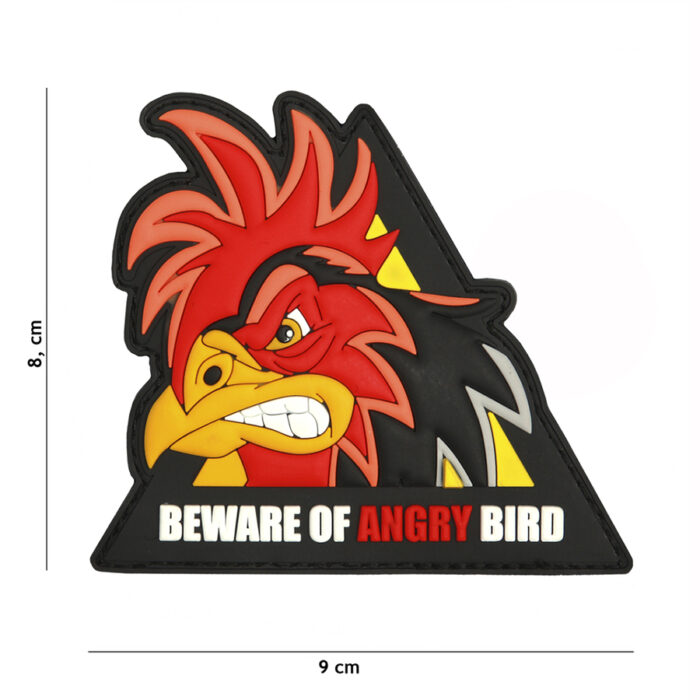 Embleem 3D PVC beware of angry bird driehoek-0